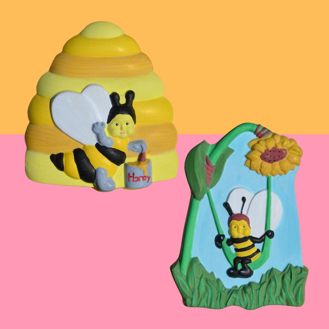Zwei fröhliche Bienen