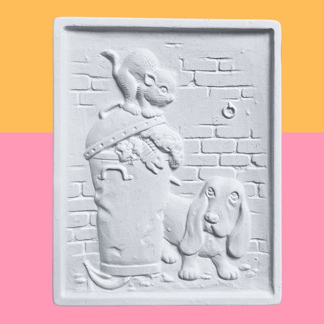 Basset mit Katze
